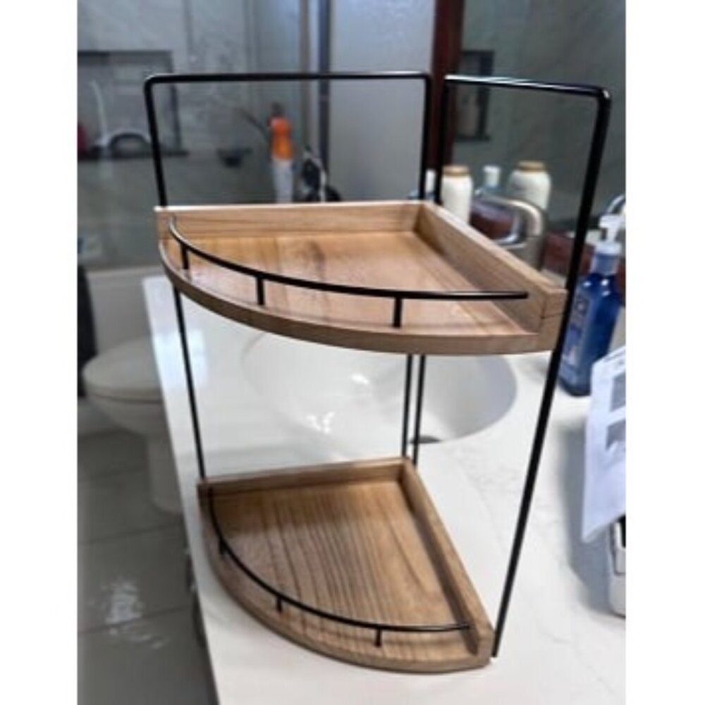 New 2-Tier Bathroom Counter Organizer,Vanity Counter Corner Shelf, Skincare